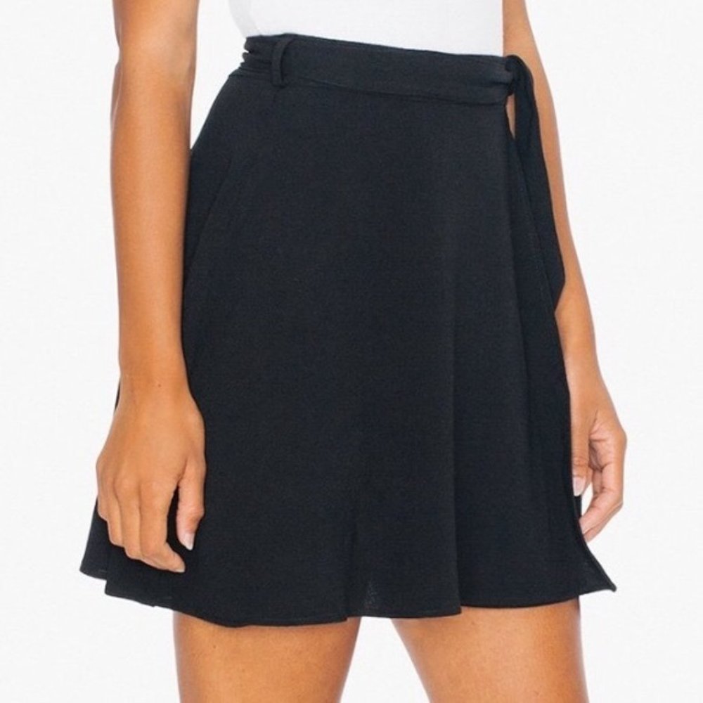 American Apparel - Los Angeles Apparel - Crepe Demi Wrap Skirt - Size XS/S